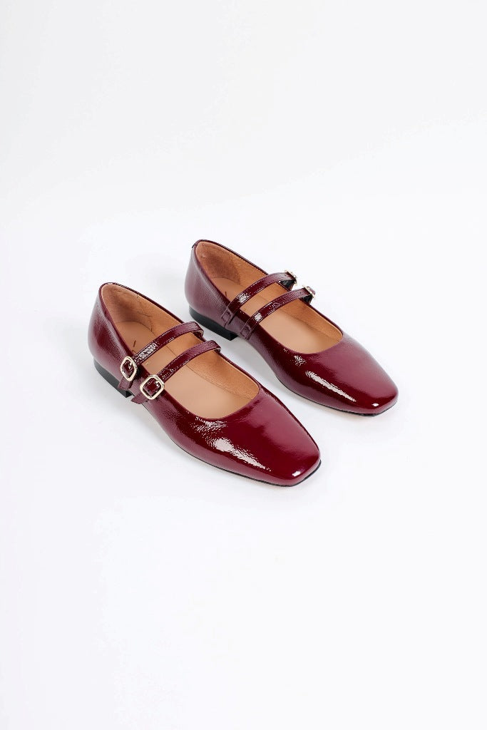 CANDY BORDEAUX - Double Straps Mary Jane KMB shoes