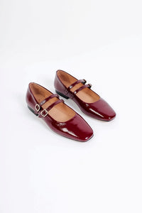 CANDY BORDEAUX - Double Straps Mary Jane KMB shoes