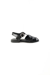 ADENA BLACK - Fisherman Slingback Sandals