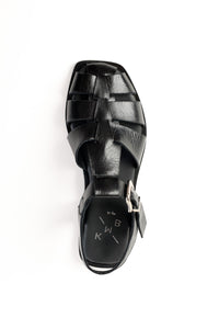 ADENA BLACK - Fisherman Slingback Sandals