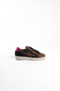 ALIA LEOPARD – Lace-Up Leather Sneakers with Glitter KMB shoes