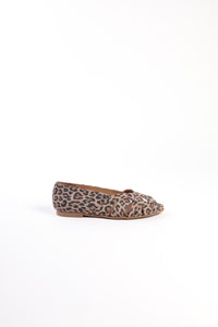 AMELIA LEOPARD - Peep-Toe Ballet Flats with Crossover Straps KMB shoes