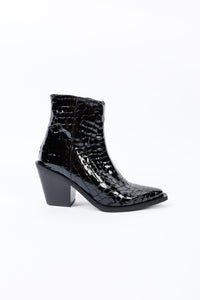 AURA COCO BLACK - Cowboy Ankle Boots with Mid-Block Heel KMB shoes