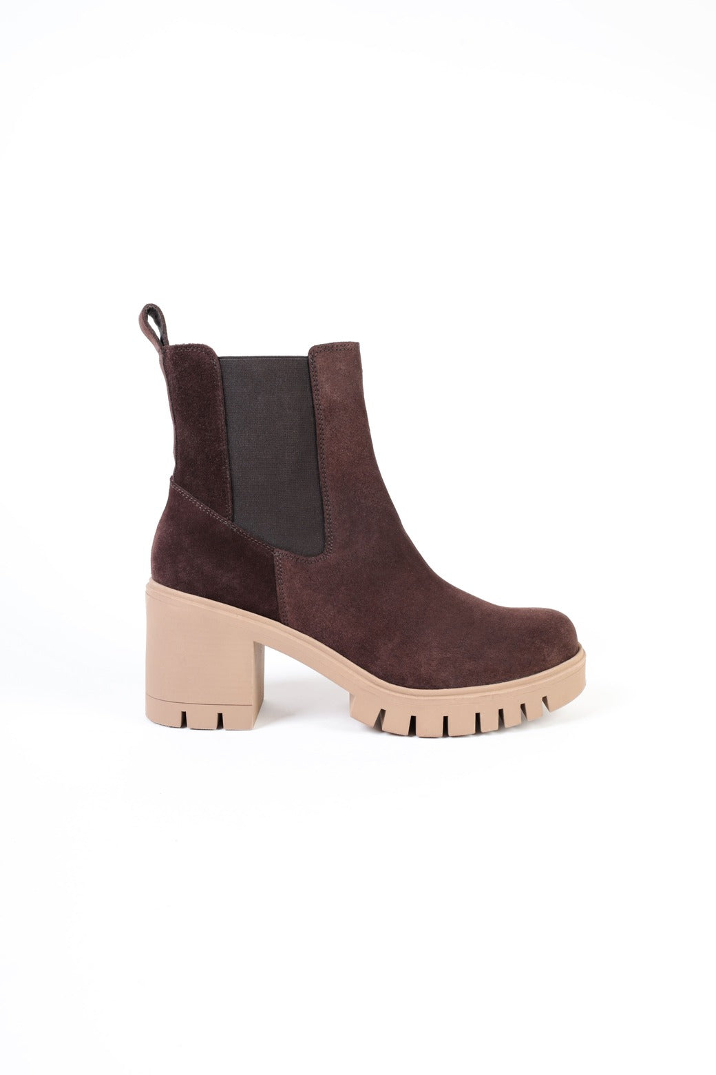 LIBY CHOCO - Heeled Boots with Elastic and Notched Sole KMB shoes