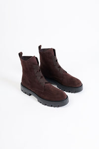 MARA CHOCOLATE- Extra Light Ankle Boots with Elastics and Notched Soles KMB shoes