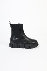 SHEI BLACK - Round Toe and Elastic Platform Boots KMB shoes