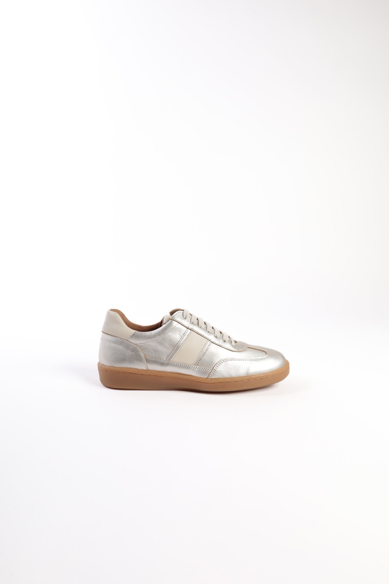 MARIAN SILVER – Lace-Up Leather Sneakers KMB shoes