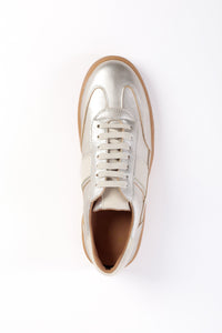 MARIAN SILVER – Lace-Up Leather Sneakers KMB shoes